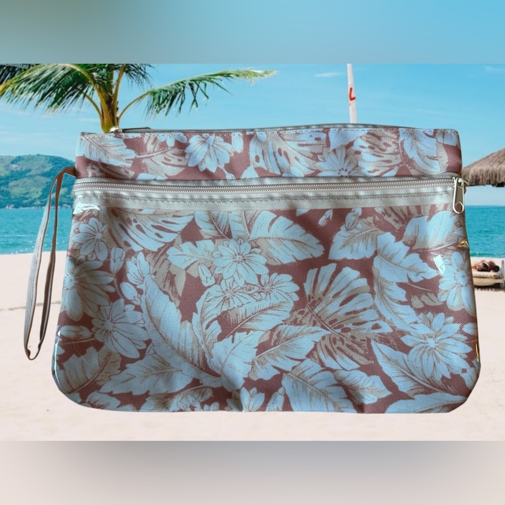 Morgan Home Fashions Tropical Floral Print Wet/Dry Case Wristlet